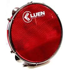 Pandeiro Luen 10 Formica Vermelho Pele Holografica 40033V/VM  Afinacao Dupla