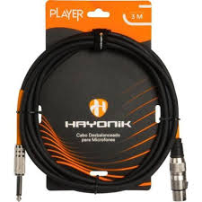 Cabo Hayonik XLRFxP10 3m Microfone Emborrachado Preto 81873