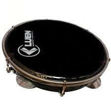 Pandeiro Luen 12 ABS Preto Pele Leitosa