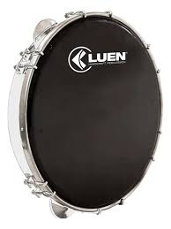 Pandeiro Luen 10 ABS Branco Pele Preta