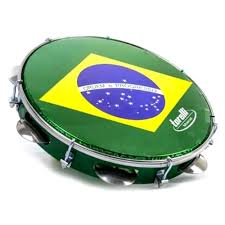 Pandeiro 10 Torelli Verde Com Pele Bandeira Do Brasil TP350Vd