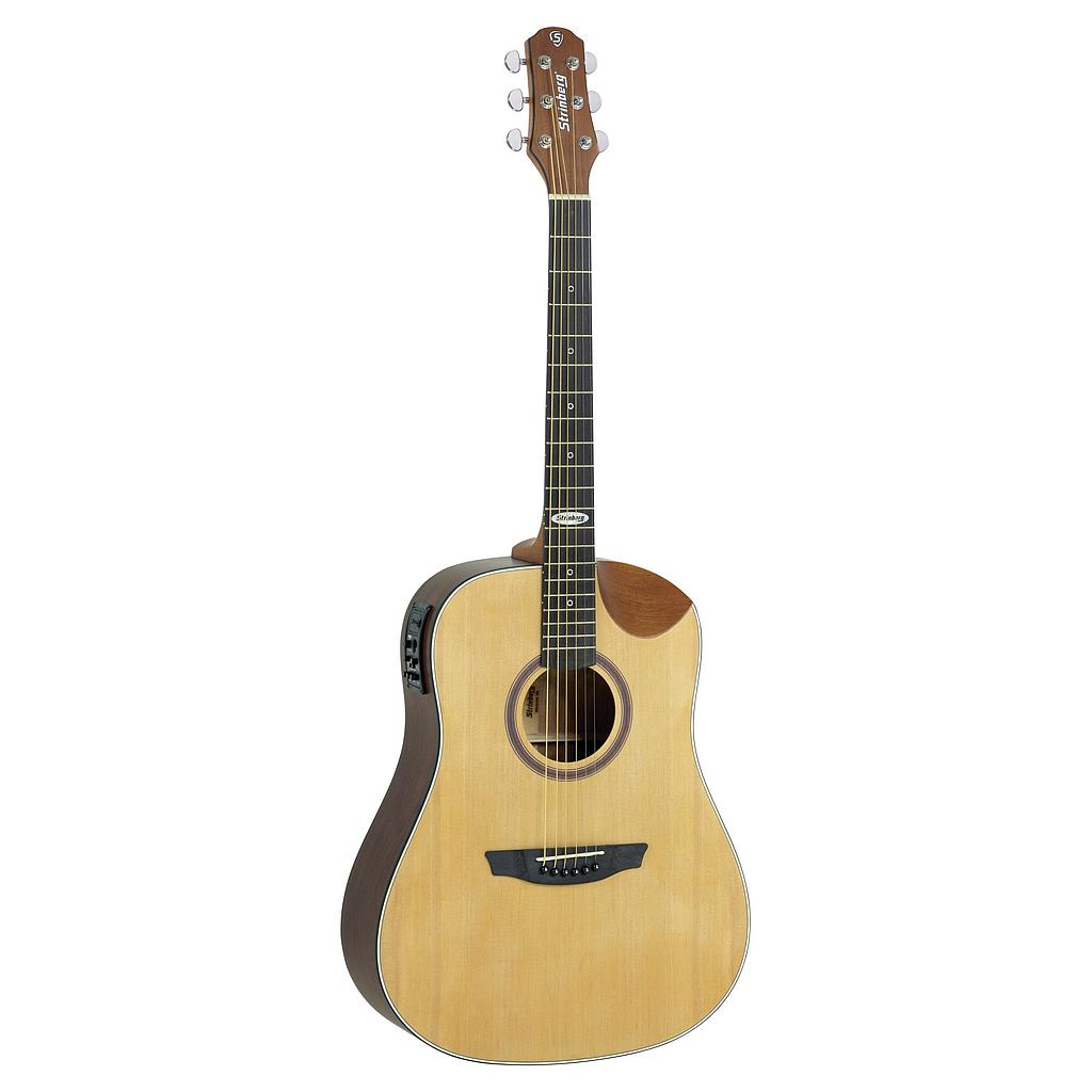 Violao Strinberg SD201HC NS Folk Half-Cutaway Eletroacústico Aço Natural Satin Fosco Afinador Com Bag