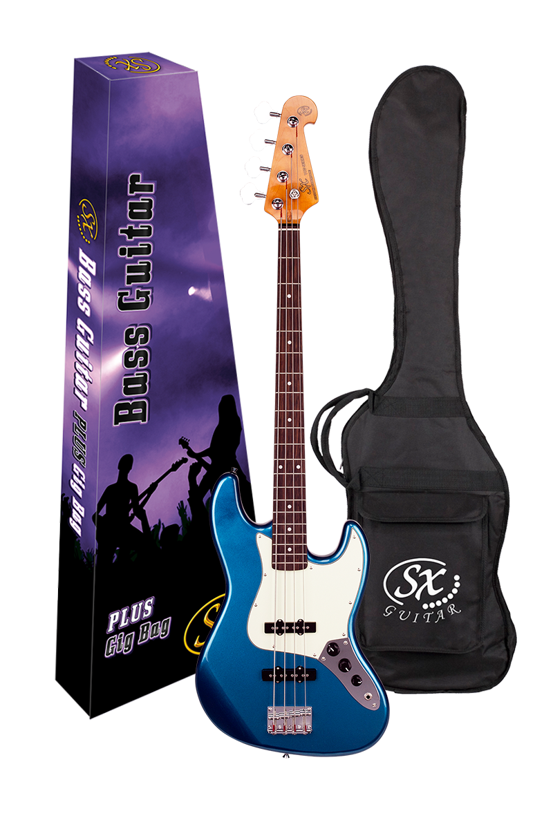 Contra Baixo SX Jazz Bass SJB62 4 Cordas com Case Cor Azul FR