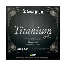 [26596] Encordoamento Violao Nylon Giannini Titanium GENWTA Cobre Prateado Pesada