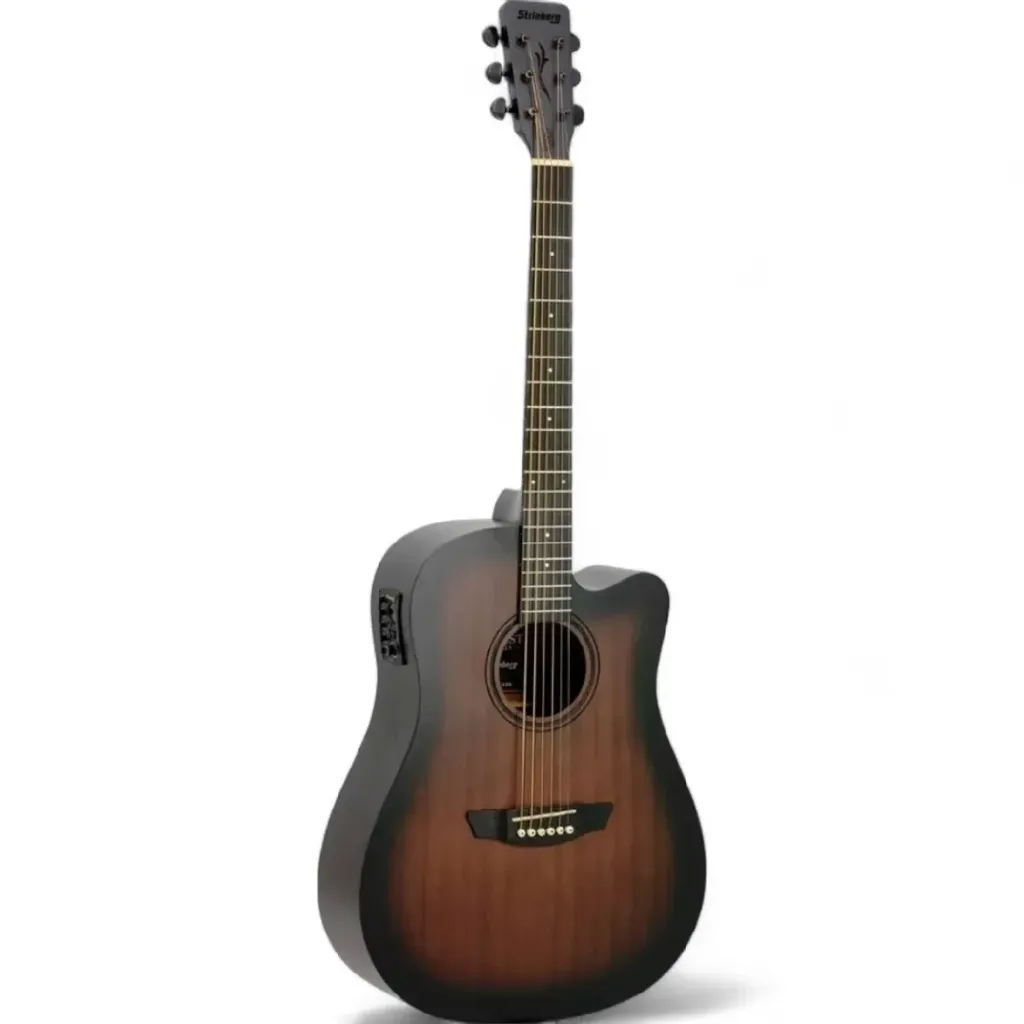 [26617] Violao Strinberg SD200C TBS Folk Cutaway Eletroacustico Aço Tobacco Sunburst (TBS) Fosco Afinador