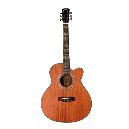 [26645] Violao Zellmer Pilgrim Compact Cutaway Eletroacustico Aço Mahogany Brilhante Afinador Com Capa