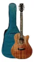 Violao Zellmer Pilgrim Compact Cutaway Eletroacustico Aço Mahogany Brilhante Afinador Com Capa