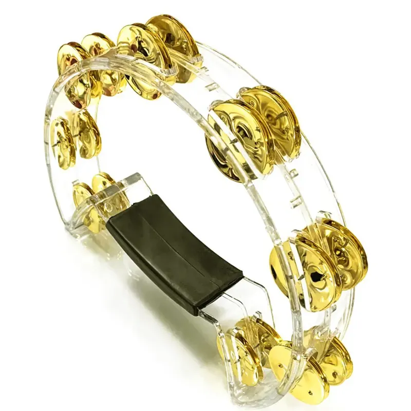 [26668] Pandeirola Meia Lua Torelli TP329 Policarbonato Cristal Platinelas Douradas