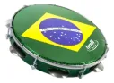 Pandeiro Torelli 10 TP350Vd Verde Com Pele Bandeira Do Brasil