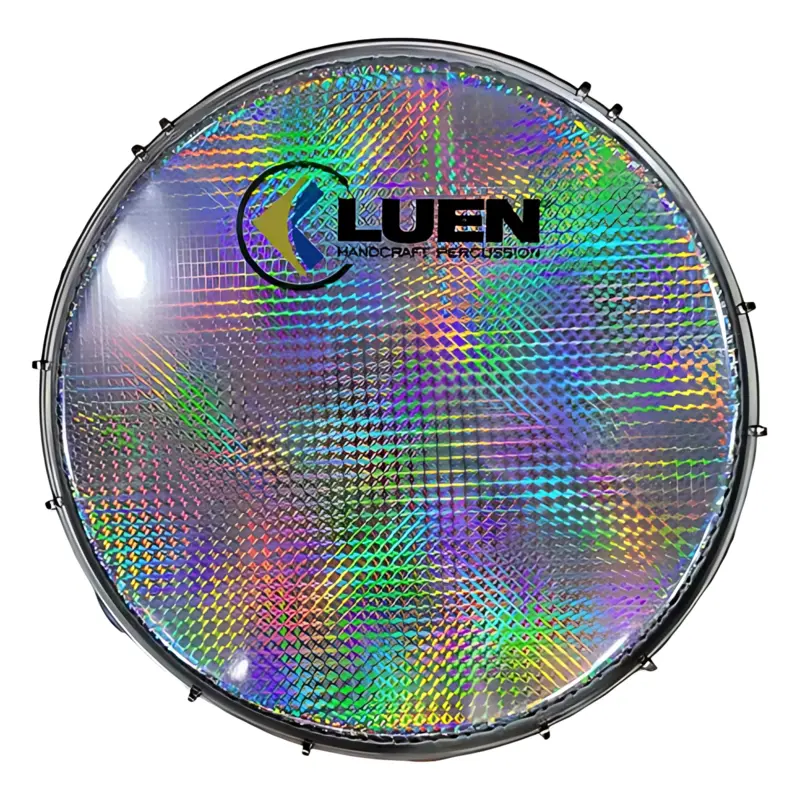 Pandeiro Luen 10 40033BR/PR Formica Branco Pele Holografica Prata Afinaçao Dupla