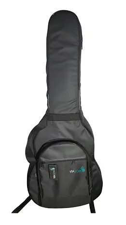 [26753] Capa Violao Folk Viasom Simples Preto C103S/N2A Com Logo Wanger