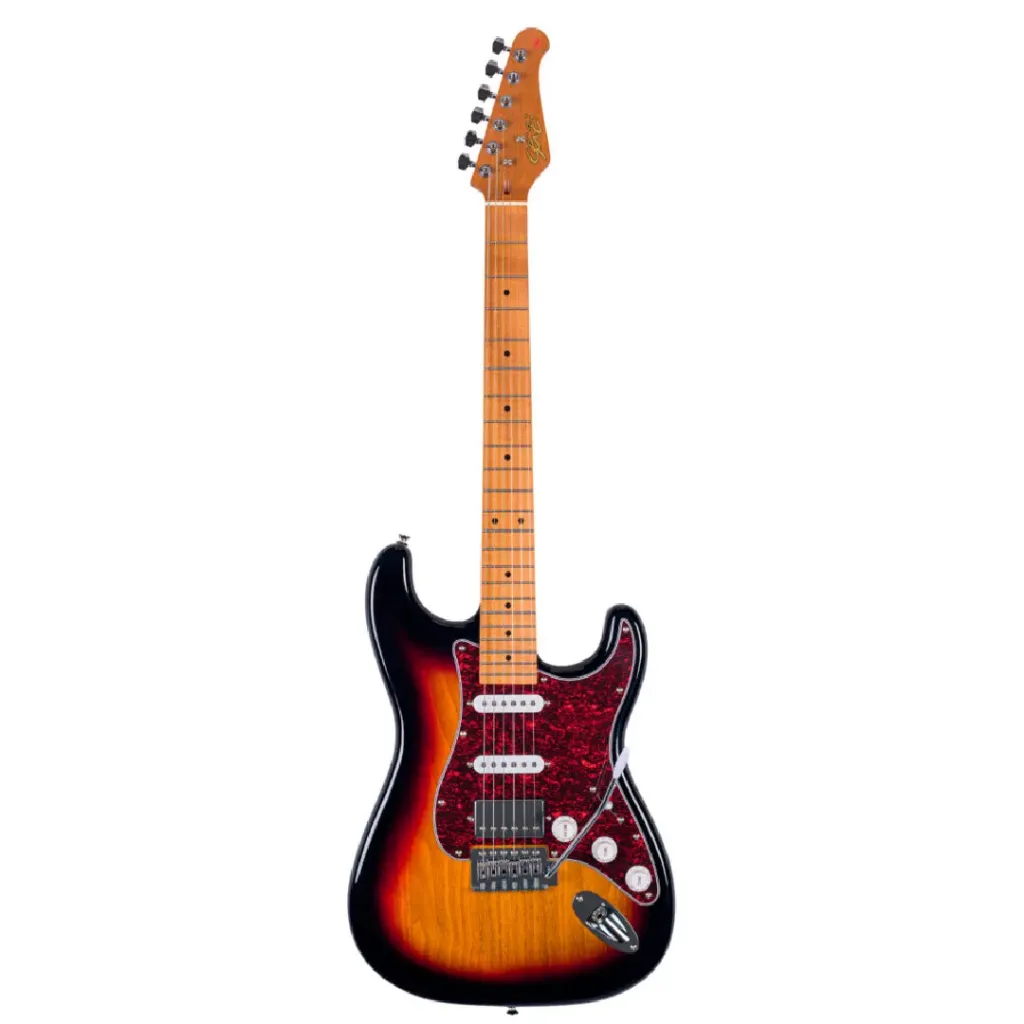 [26769] Guitarra Seizi Fun Vintage Budokan HSS Superstrato Sunburst Brilhante Com Bag