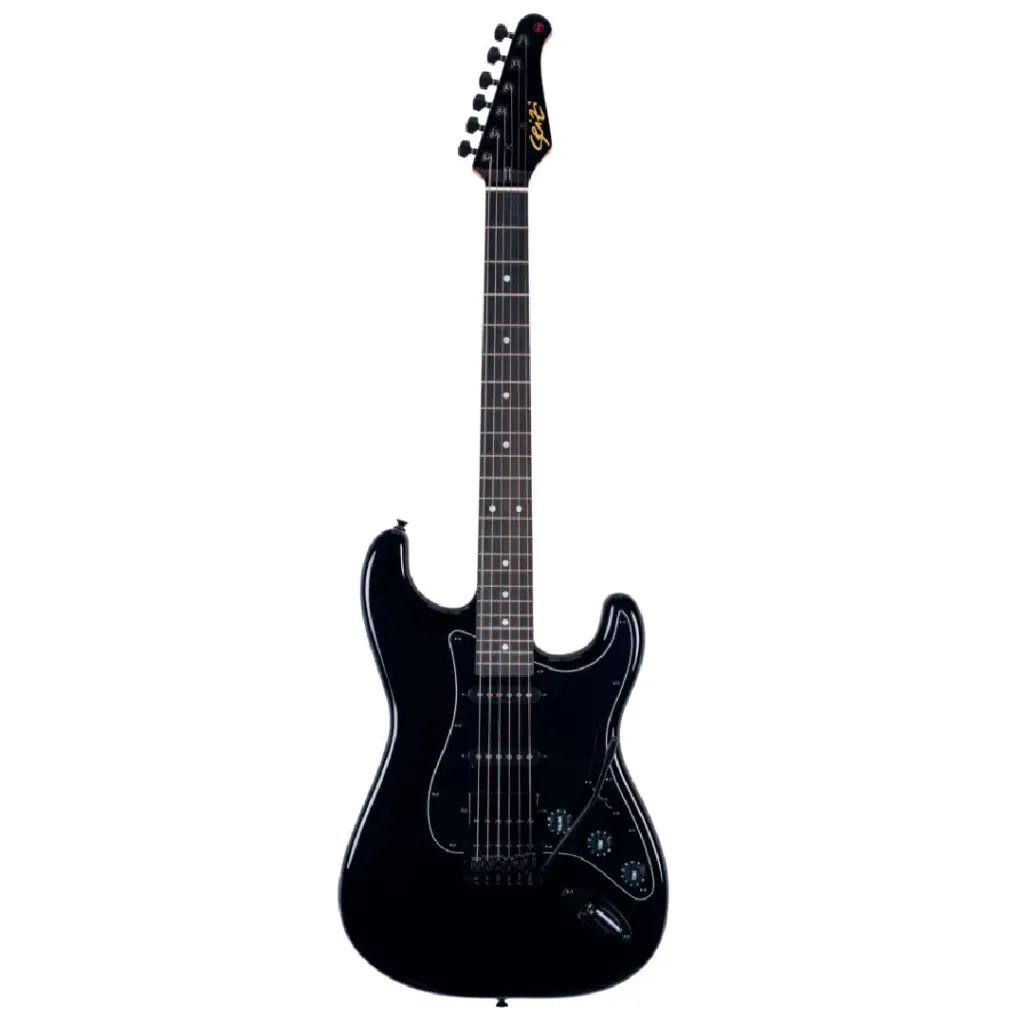 [26771] Guitarra Seizi Fun Vintage Budokan Multismart Superstrato Efeitos Metallic Black Com Bag
