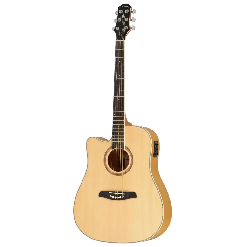 [26804] Violao Strinberg LE30C NS LH London Folk Cutaway Eletroacustico Aço Canhoto Fosco Afinador