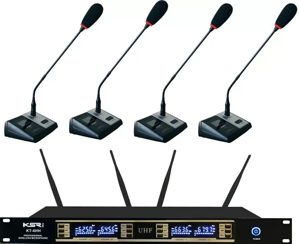 [26865] Microfone Sem Fio KSR Pro KT4 Quadruplo Gooseneck