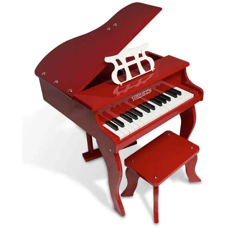 [26905] Piano de Cauda Infantil Turbinho PIANO30RED 30 Teclas Vermelho
