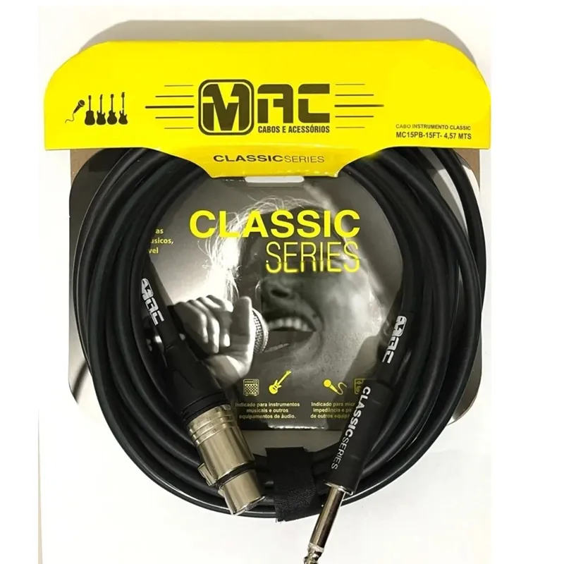[26917] Cabo MAC XLRFxP10 MC15PB 15ft 4,57m Sem Logo Wanger