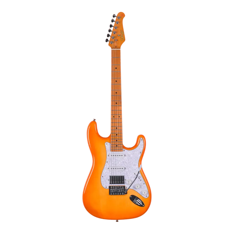 [26921] Guitarra Seizi Fun Vintage Budokan HSS Superstrato Honeyburst / Pearl White Com Bag