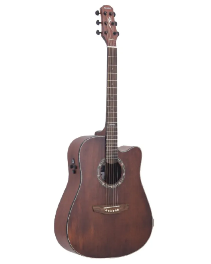[26943] Violao Strinberg LE50C SMS London Folk Cutaway Eletroacustico Aço Fosco Tampo Maciço Afinador Com Bag