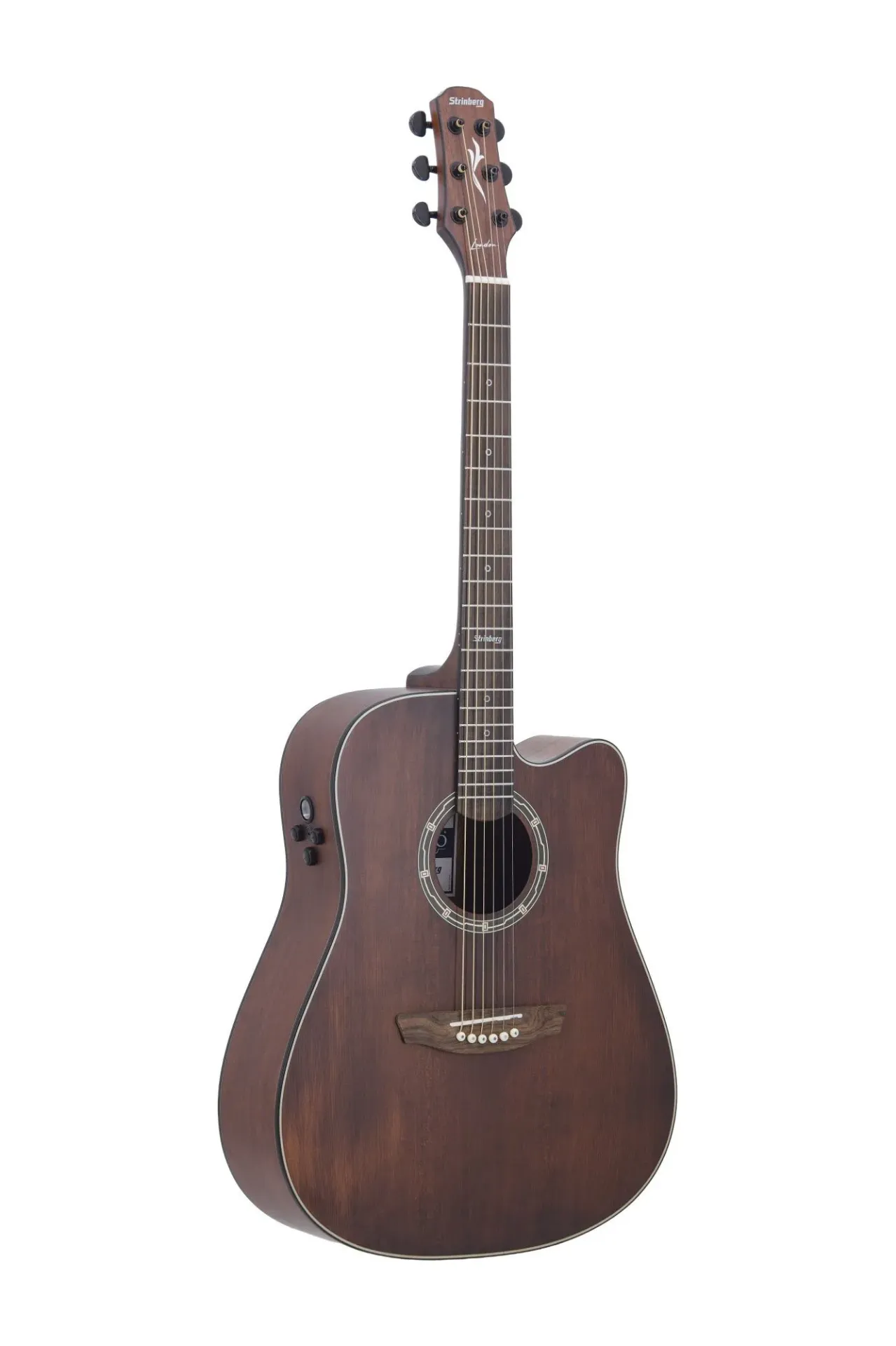 Violao Strinberg LE50C SMS London Folk Cutaway Eletroacustico Aço Fosco Tampo Maciço Afinador Com Bag