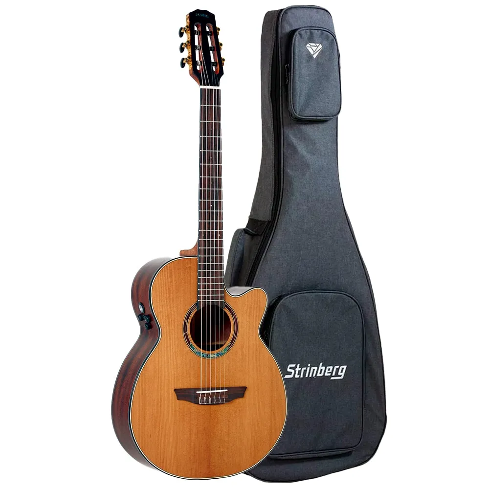[26944] Violao Strinberg DN3SC RT NS Diamond Artistico Cutaway Eletroacustico Aço Natural Satim Tampo Maciço Afinador Com Bag