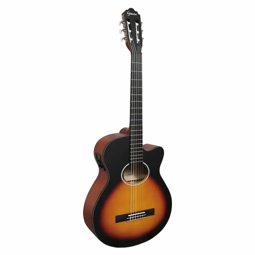 Violao Giannini Performance GNF-1D CEQ CT3TS Eletroacustico Nylon MiniJumbo Top Three Tone Sunburst (CT3TS) Afinador