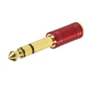 Plug Adaptador Ent 1 P10 Stereo Sai 1 P2 Stereo Santo Angelo SA 32 Ouro Vermelho