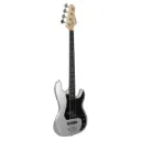 Contrabaixo Giannini GP-100 SV/BK 4 Cordas Passivo Jazz Bass Prata Com Escudo Preto