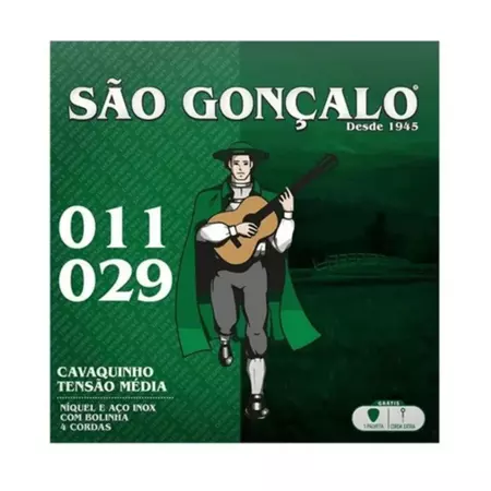 [26975] Encordoamento Cavaquinho Sao Gonçalo 011 029 Tensao Media Com Bolinha