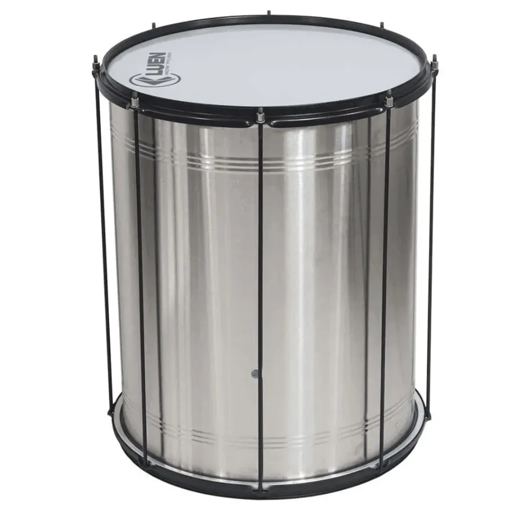 [26977] Surdo Luen Batuka 60x16 Inox Escovado 8 Afinaçoes Chapa Preta Pele Leitosa