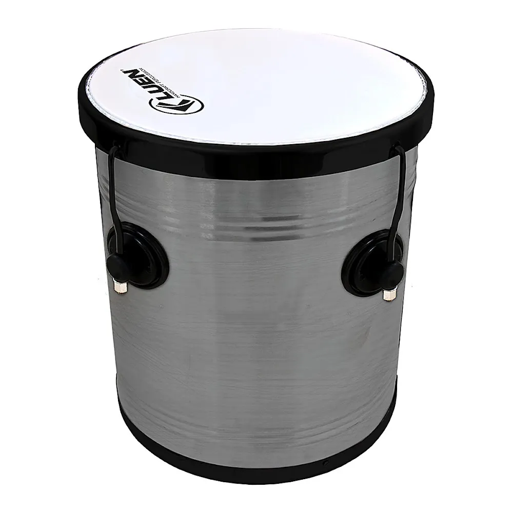 [26979] Repique de Mao Luen Batuka 30x12 Inox Escovado 6 Afinaçoes Chapa Preto Pele Leitosa