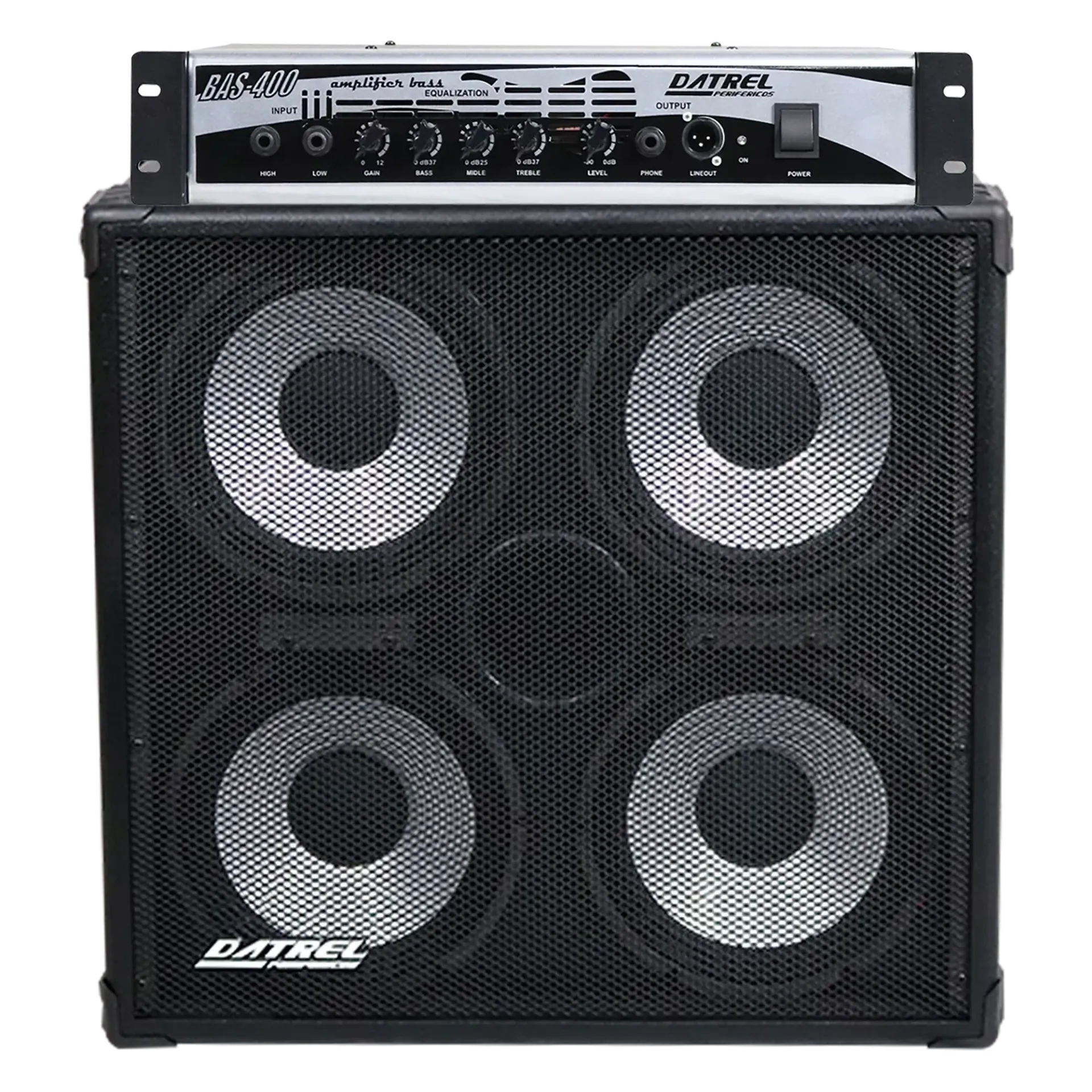 Kit Amplificador de Contrabaixo Datrel Bass 400 + Caixa Datrel Bass 400 4x10 400 W