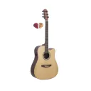 Violao Strinberg LE50C NS London Folk Cutaway Eletroacustico Aço Natural Satin (NS) Tampo Maciço Afinador Com Bag