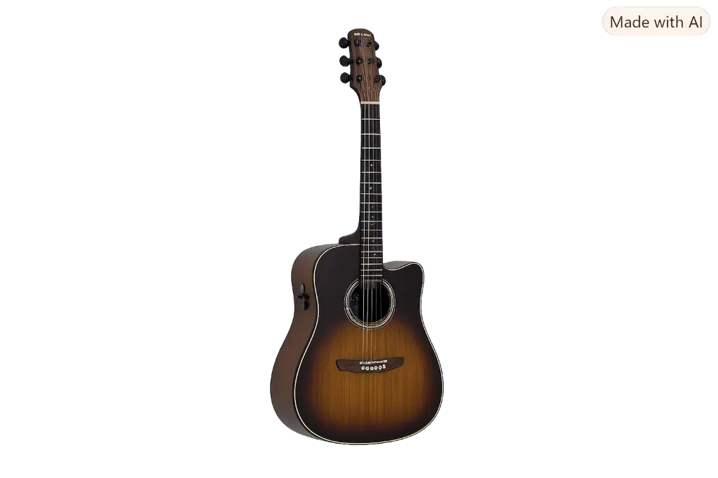 Violao Strinberg LE50C VSS London Folk Cutaway Eletroacustico Aço Vintage Sunburst Satin (VSS) Tampo Maciço Afinador Com Bag