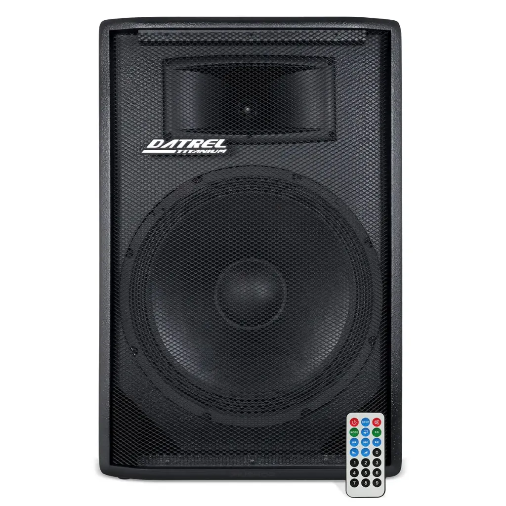 Caixa Ativa Datrel AT15 300 Pop 15P 300 W Bluetooth USB Catao SD Radio FM Controle Remoto