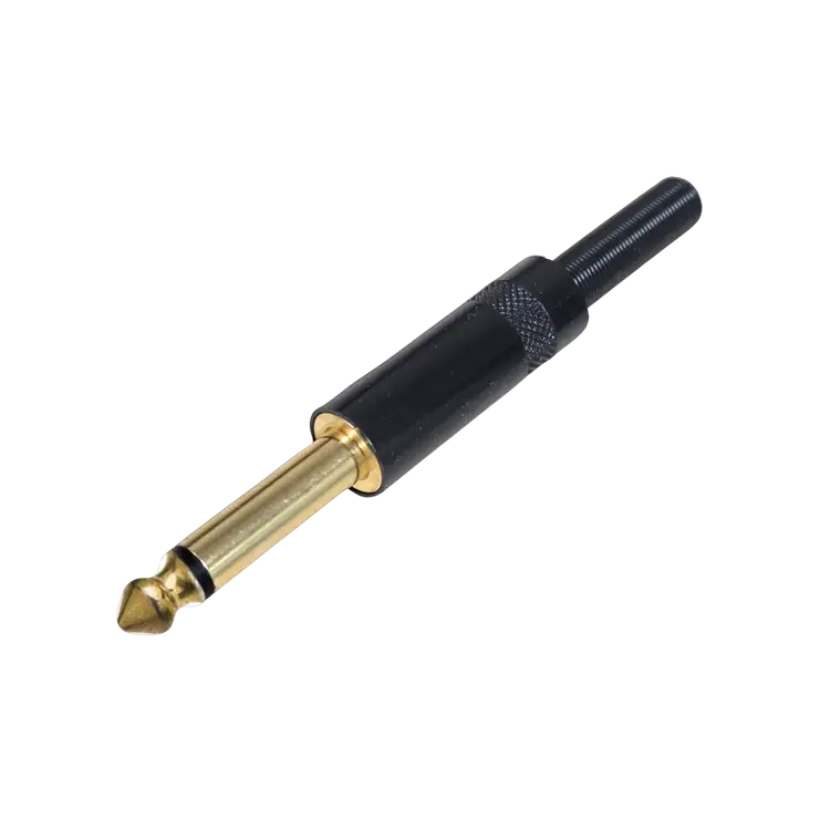 Plug P10 Metal MXT Mono Pro Series Com Mola Preto Ponta Dourada 64.1.648