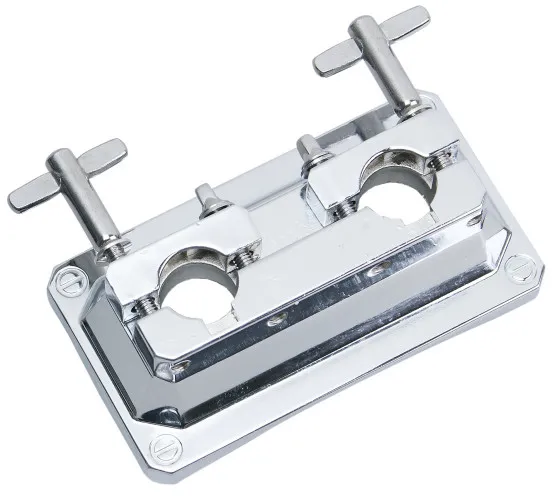 Base Dupla de Bumbo Premium DBP-7B Cromada Para Tom Holder