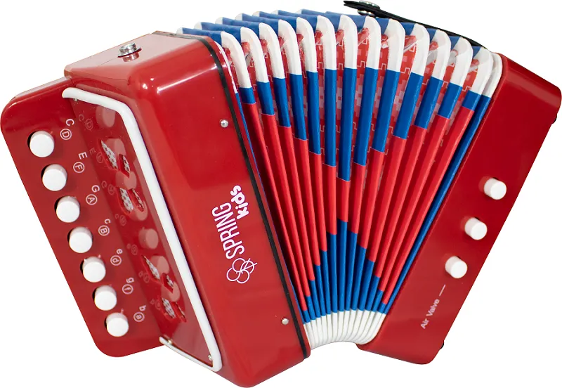 [25748] Acordeon 3 Baixos Infantil Spring SPK-73VM Kids 7 Teclas Vermelho