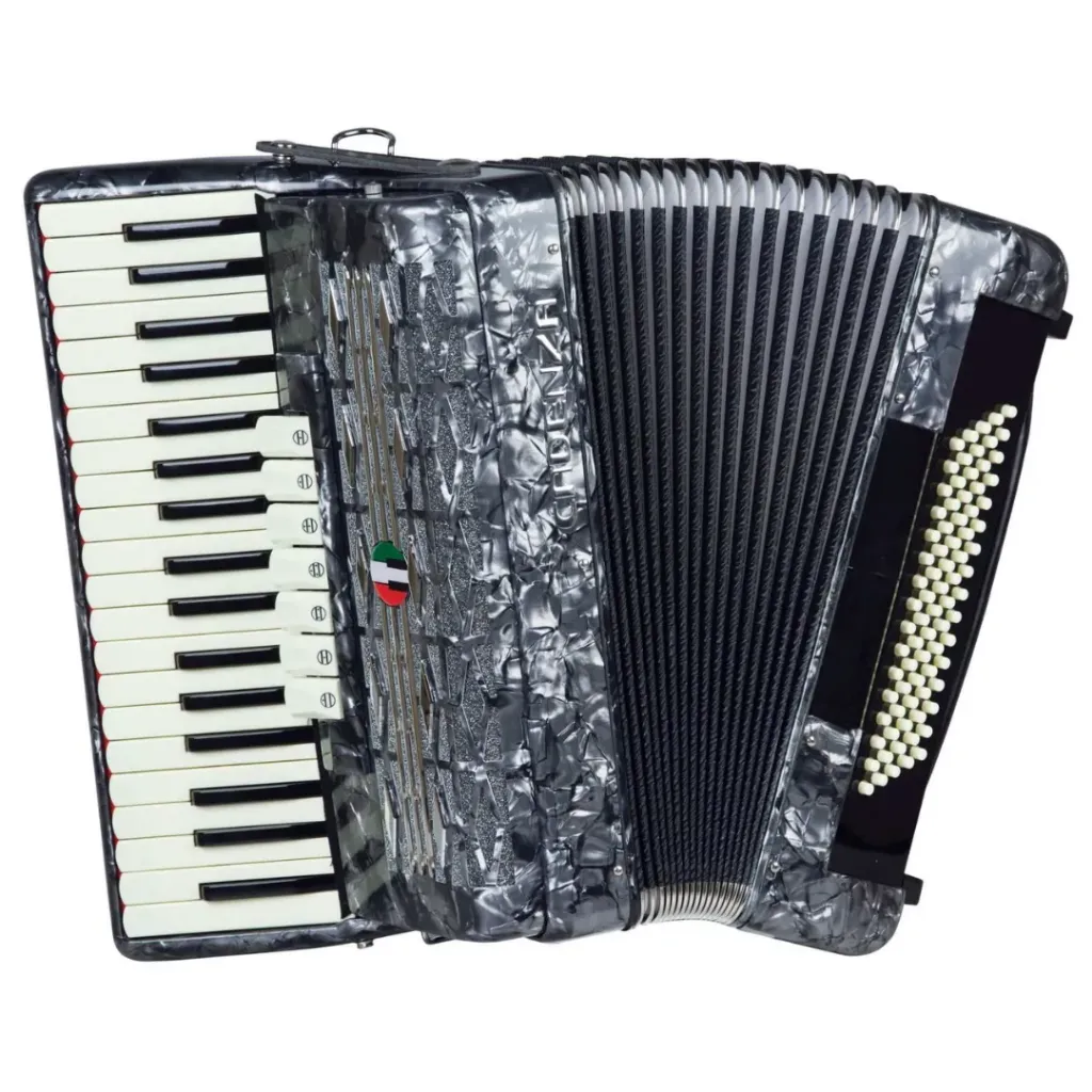 Acordeon 80 Baixos Cadenza CD80/37 GR Cinza Perola Com Case