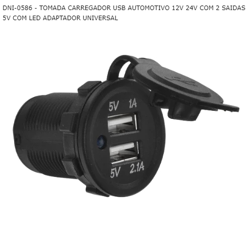 [24952] Plug Adaptador Carregador Veicular Com 2 USB Rohs 10650