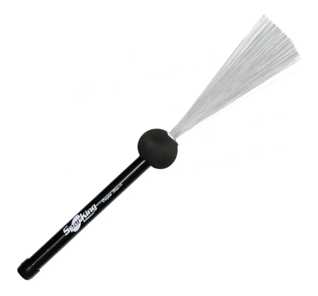 [22614] Baqueta Spanking Vassourinha Aço Cajon Brush Retratil