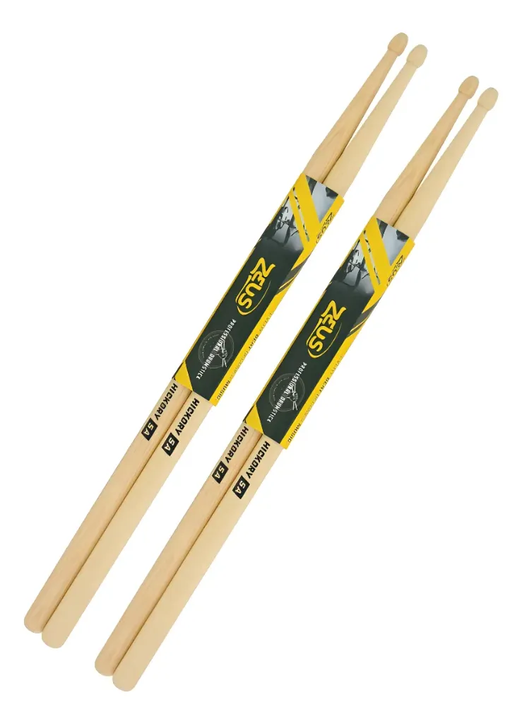 [24575] Baqueta Zeus 5A Ponta de Madeira American Hickory Par