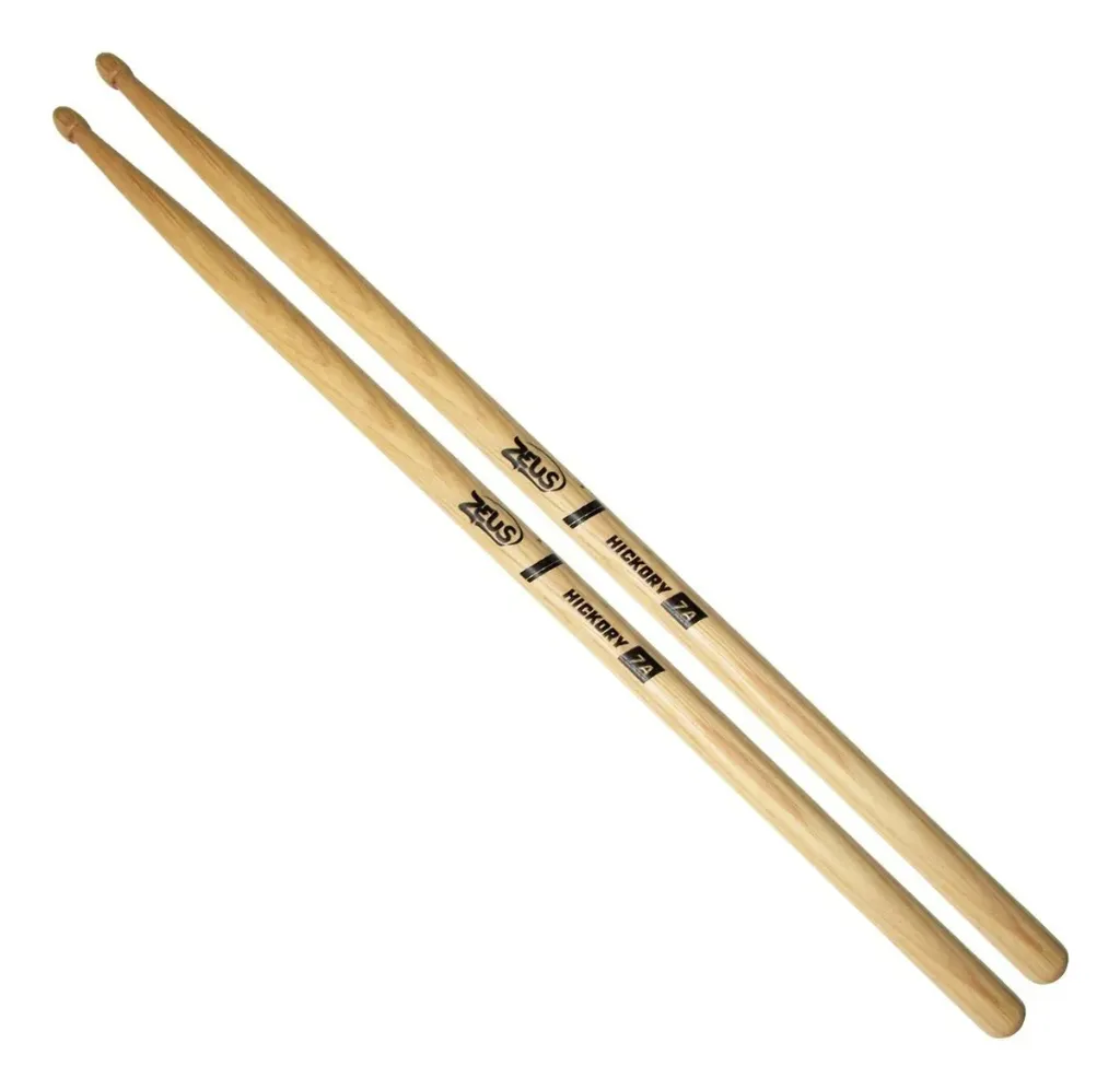 [24576] Baqueta Zeus 7A Ponta de Madeira American Hickory Par