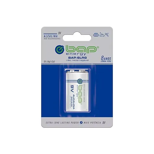 Bateria 9v Bap BAP6LRG Super Alcalina