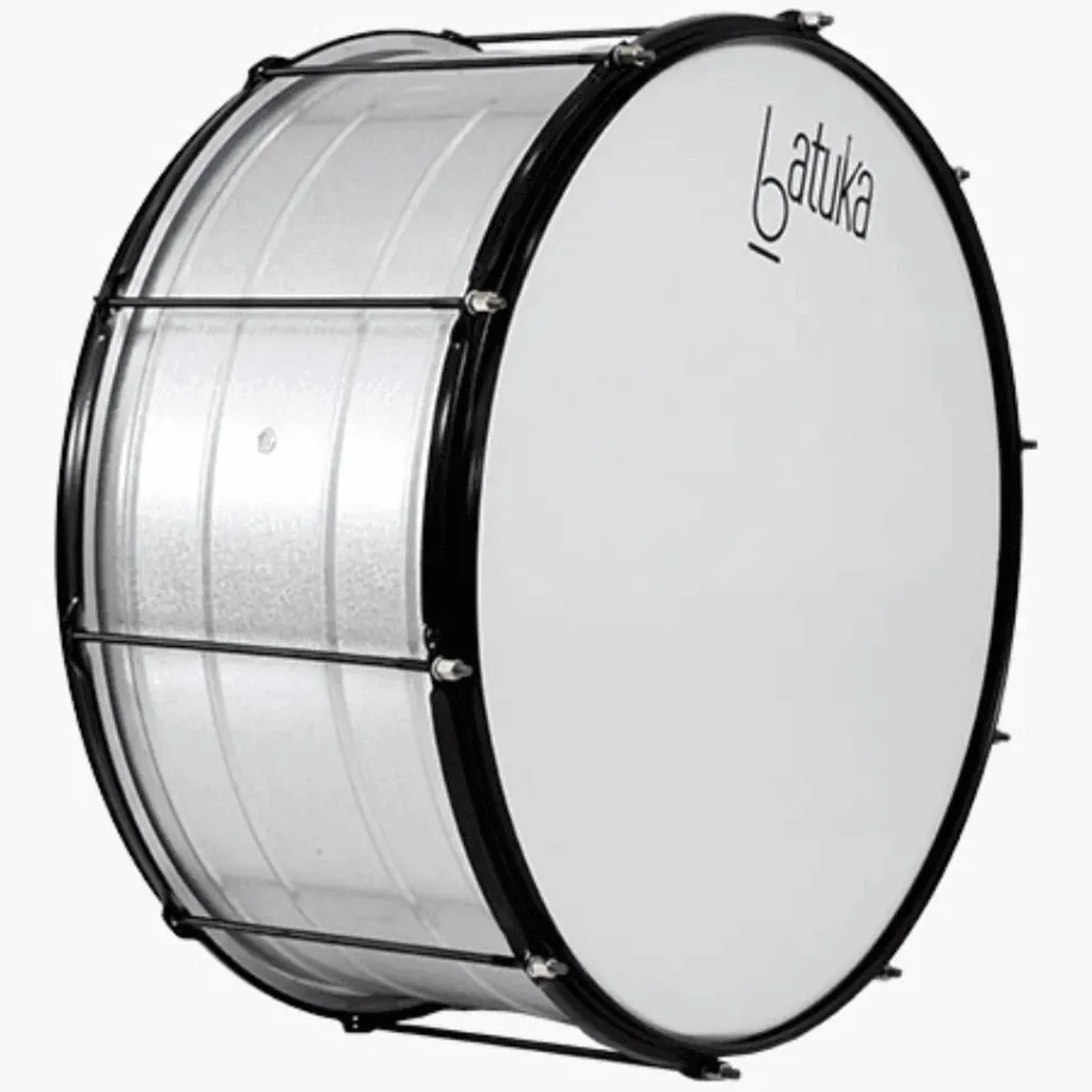 [25925] Bumbo Fuzileiro Luen Batuka 30x22 Alumisteel 10 Afinaçoes Aro Chapa Preto Pele Leitosa