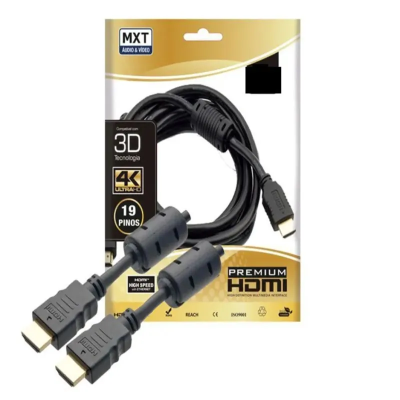 Cabo MXT Hdmi 1,8m 2.0 4K Dourado 8.1.378