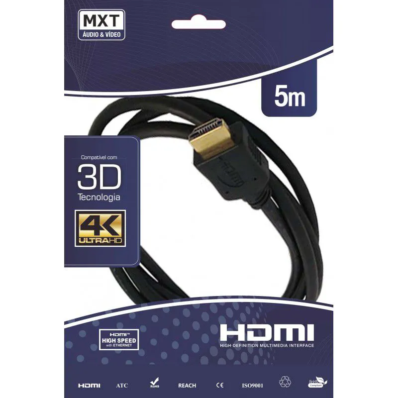 Cabo MXT Hdmi 5m 2.0 4K Ultra HD Com Filtro 8.1.382