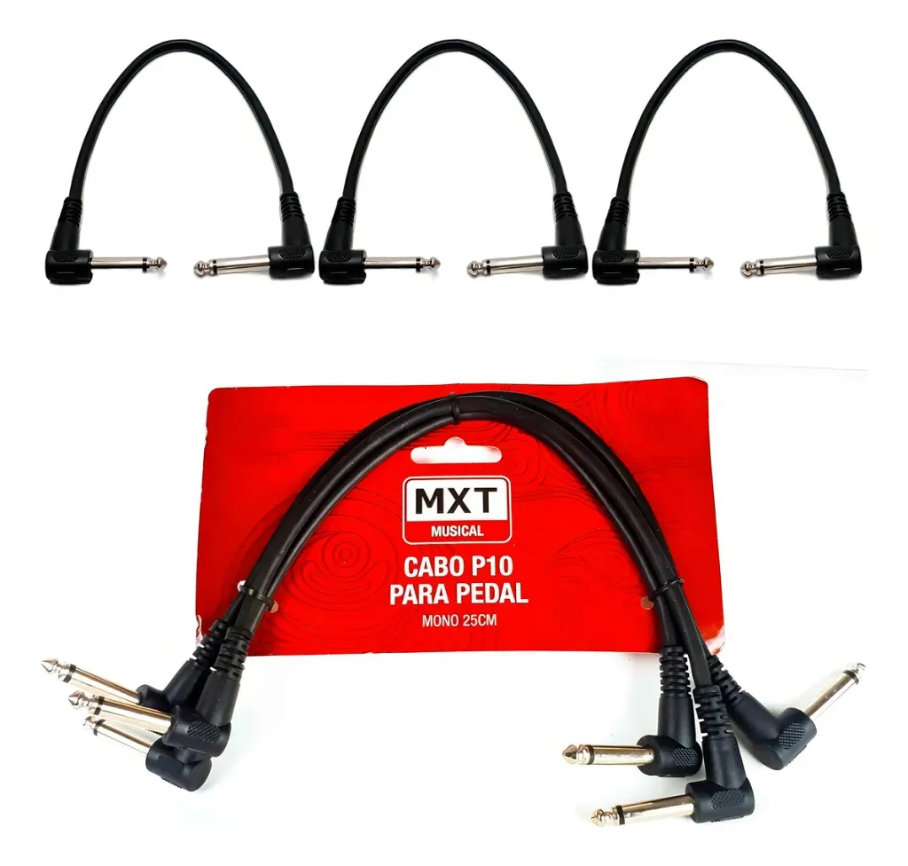 [25468] Cabo MXT P10LxP10L 25cm Pedal Preto Kit Com 3 8.1.71