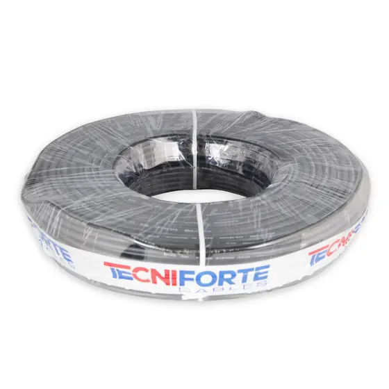 [24114] Cabo Tecniforte 2x0,30 Microfone Stereo Estanhado Preto MSE2030BFTPT