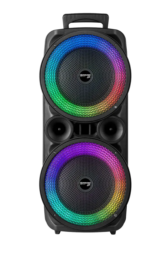 Caixa Ativa SoundVoice Lite CXM Empire-880 2x8P 80W Com Bateria Bluetooth USB Radio FM